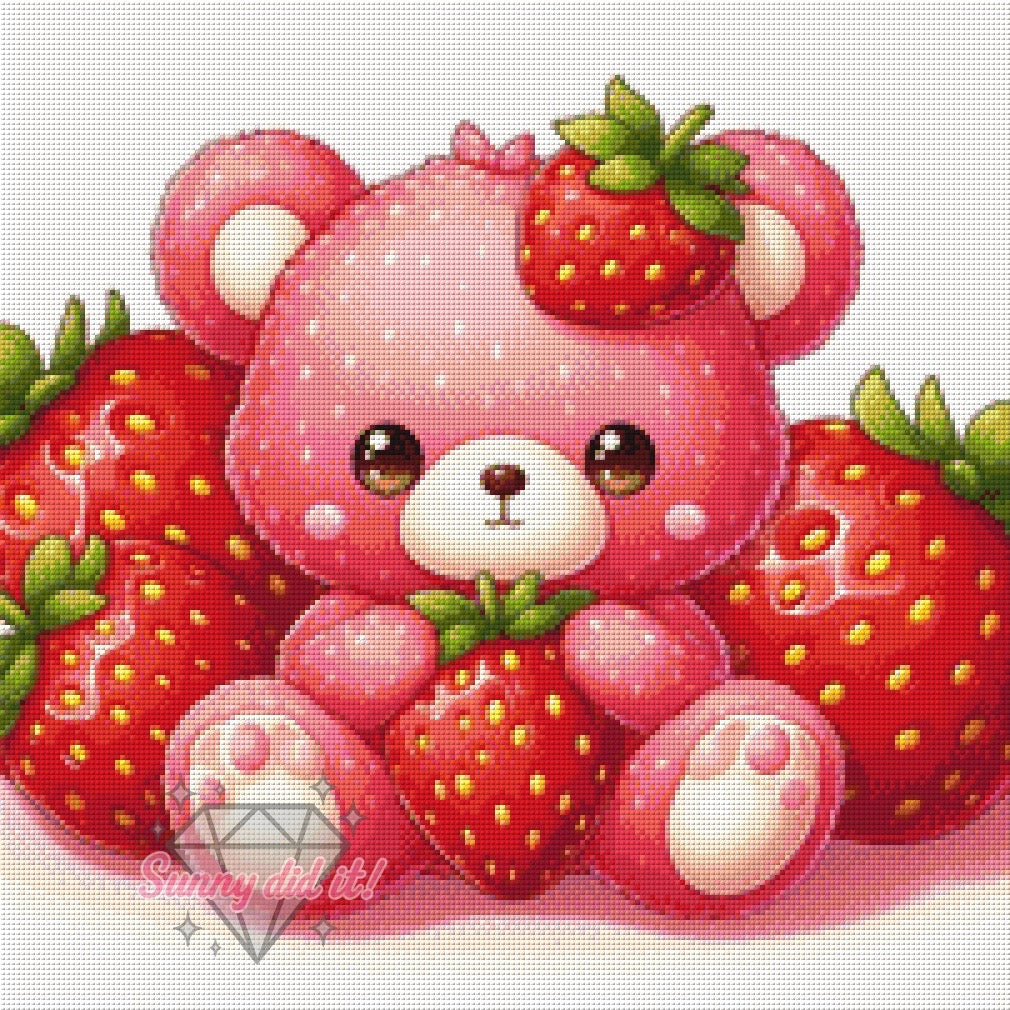 Erdbeer-Teddy by Silvia-ki 50x50cm 80 Farben