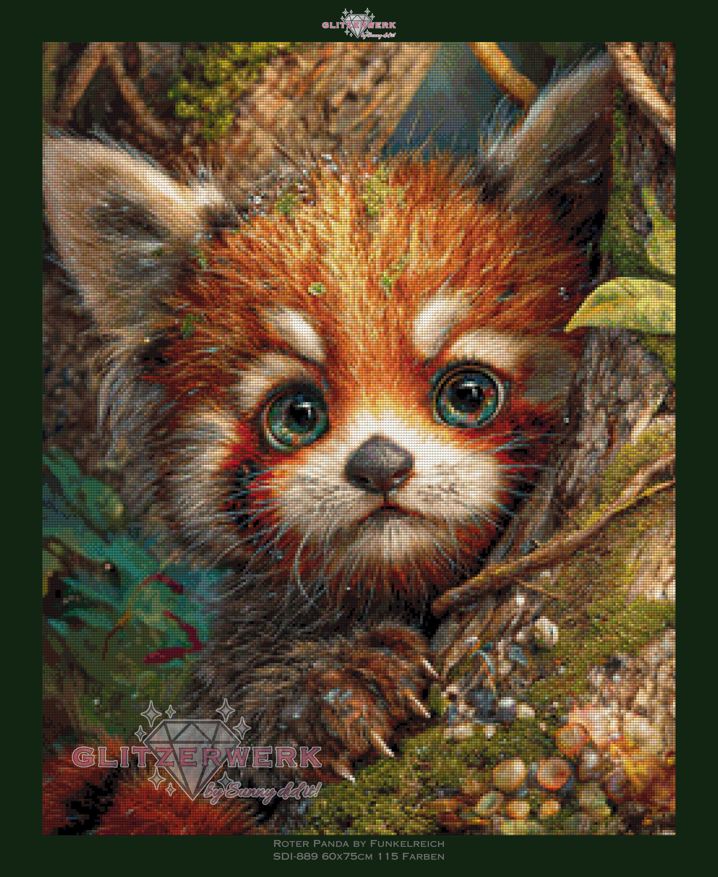 Roter Panda by Funkelreich 60x75cm 115 Farben
