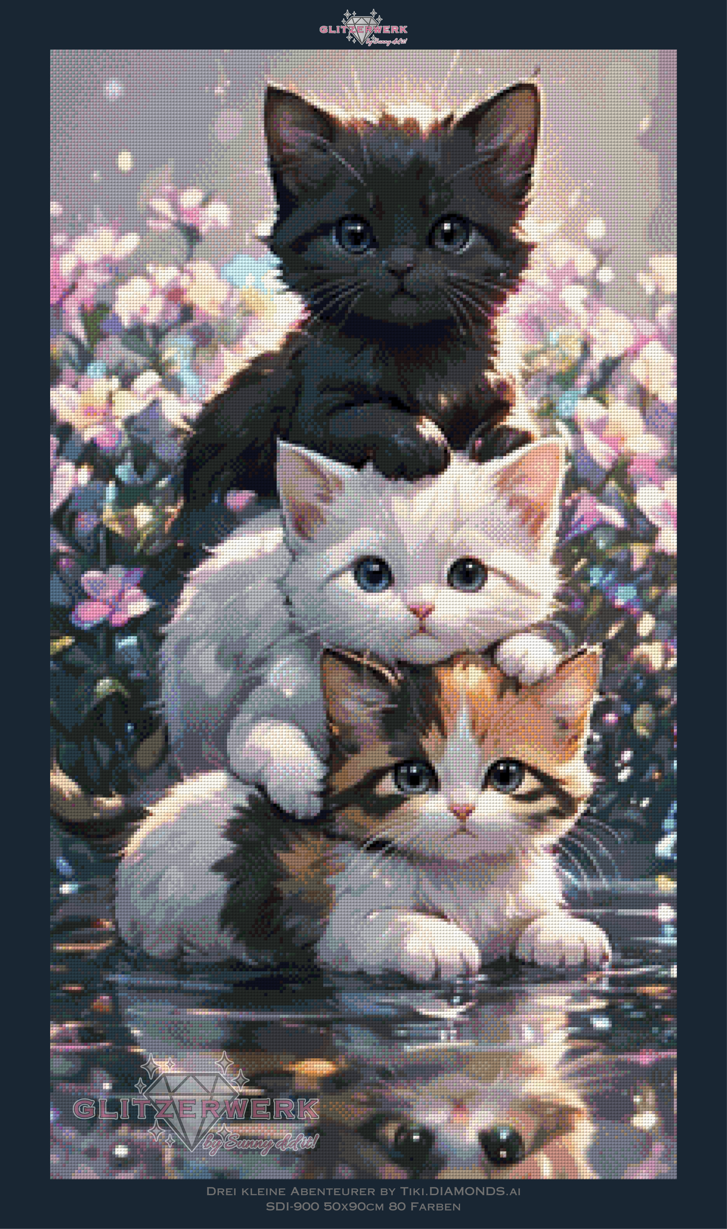 Drei kleine Abenteurer by Tiki_DIAMONDS.ai 50x90cm 80 Farben