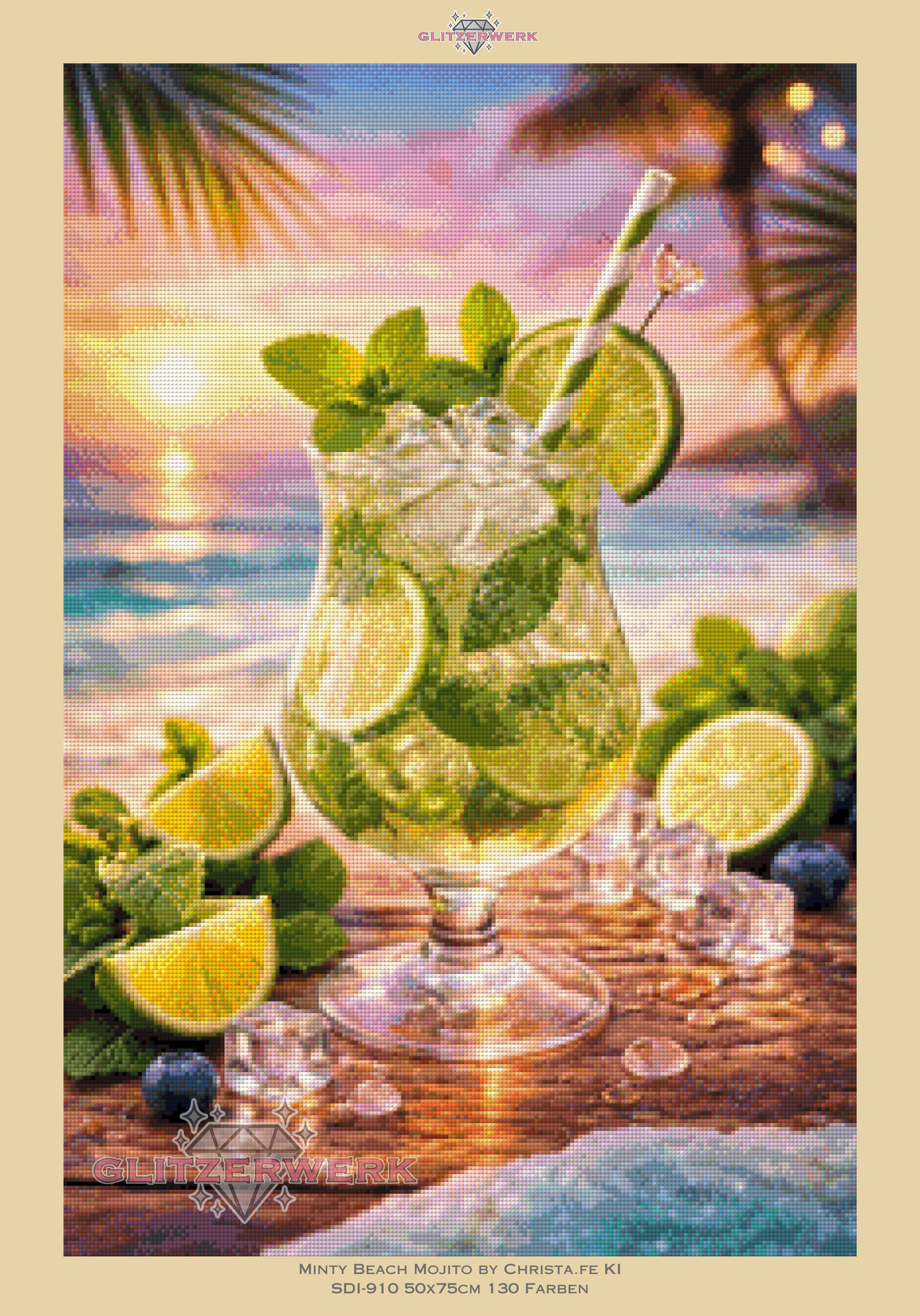 Minty Beach Mojito by Christa.fe KI 50x75cm 130 Farben