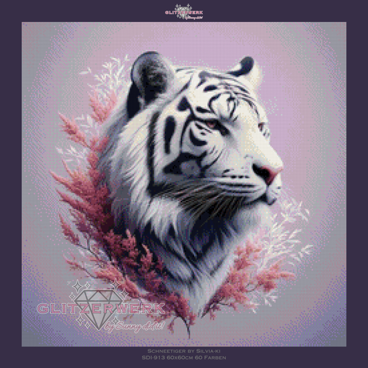 Schneetiger by Silvia-ki 60x60cm 60 Farben