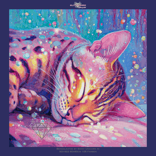 Bengalkatze by Shiny Unicorn Ai 60x60cm 105 Farben