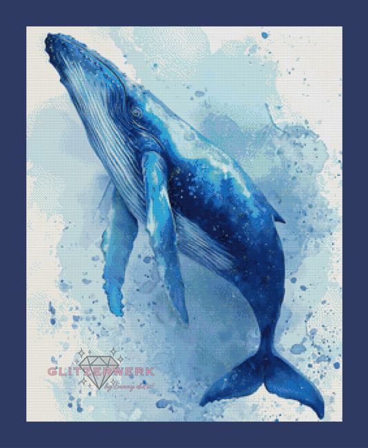 Watercolor Whale by Funkelreich 60x75cm 55 Farben