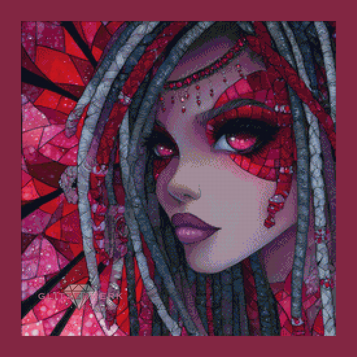 Ruby Eclipse by Shiny Unicorn Ai 60x60cm 85 Farben