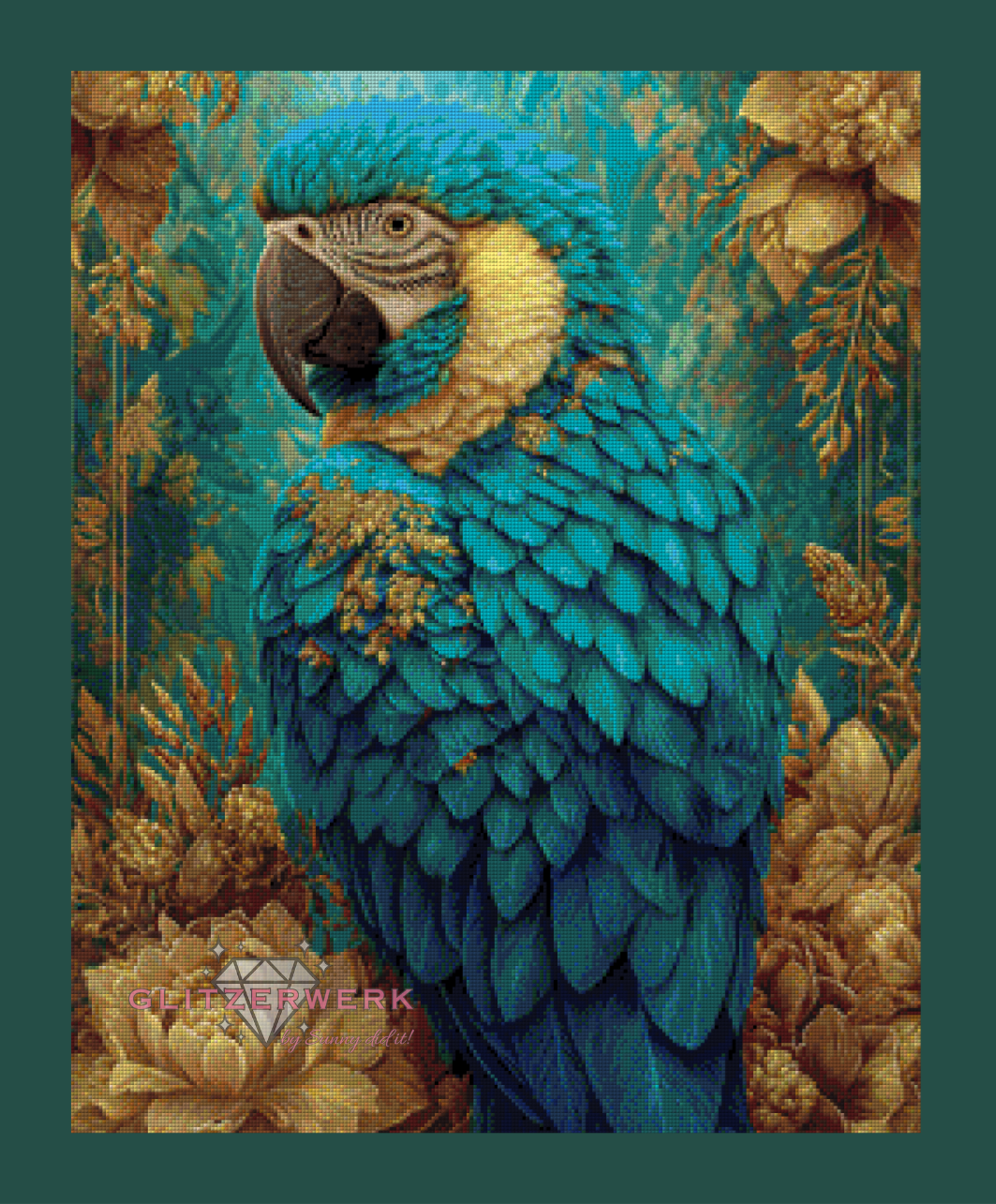 Wächter des goldenen Gartens by Funkelreich 60x75cm 110 Farben