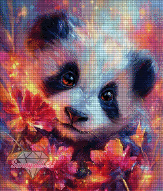 Panda im Blütengarten by CaroFelicia