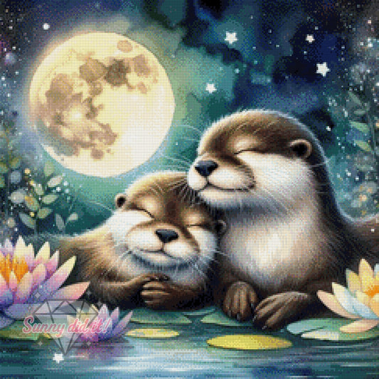 Otterliebe bei Vollmond by Christa.fe KI