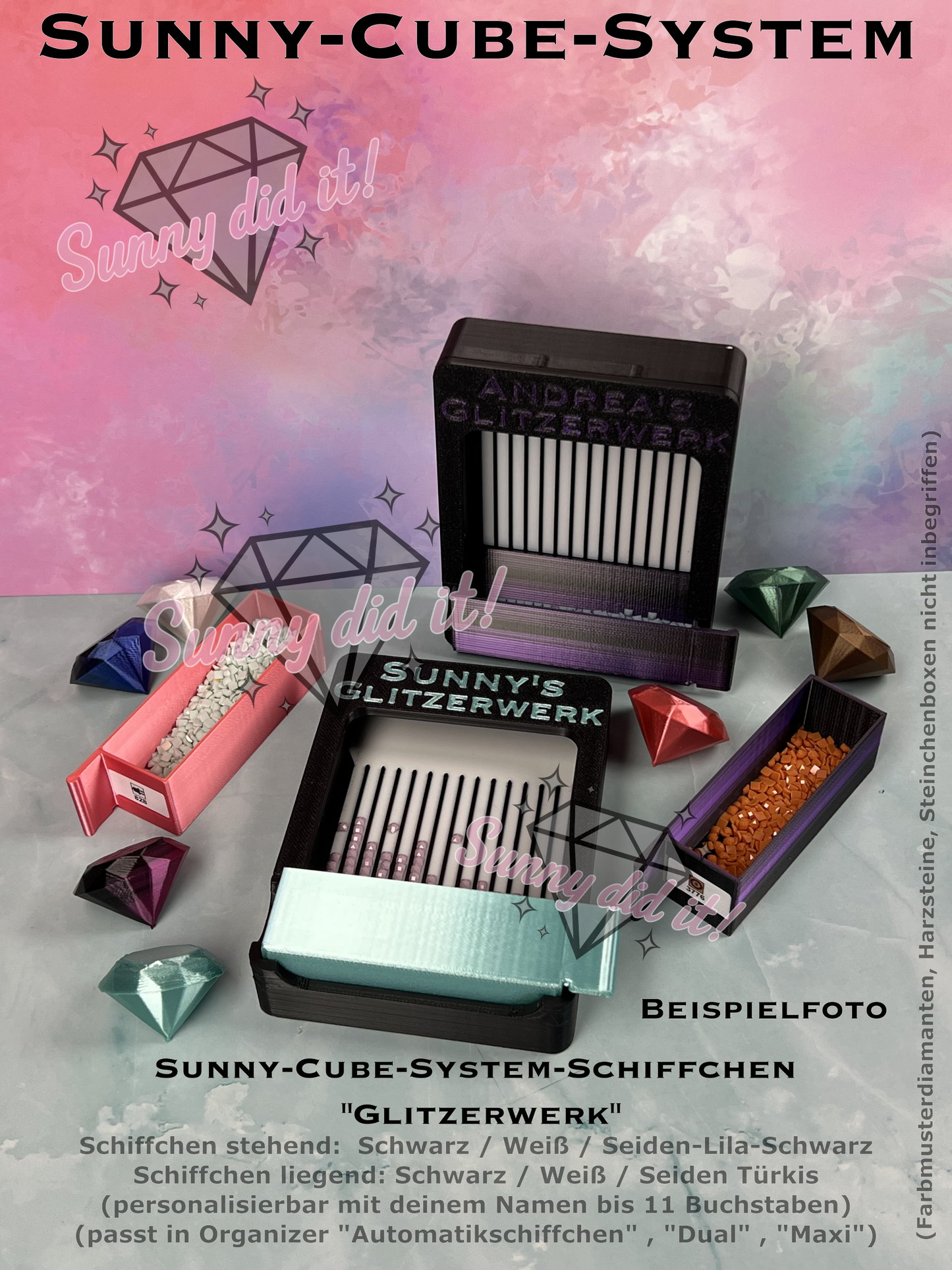 Sunny-Cube-System - "Glitzerwerk" Schiffchen