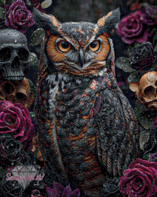 Totenkopfeule by Funkelreich 60x75cm 90 Farben