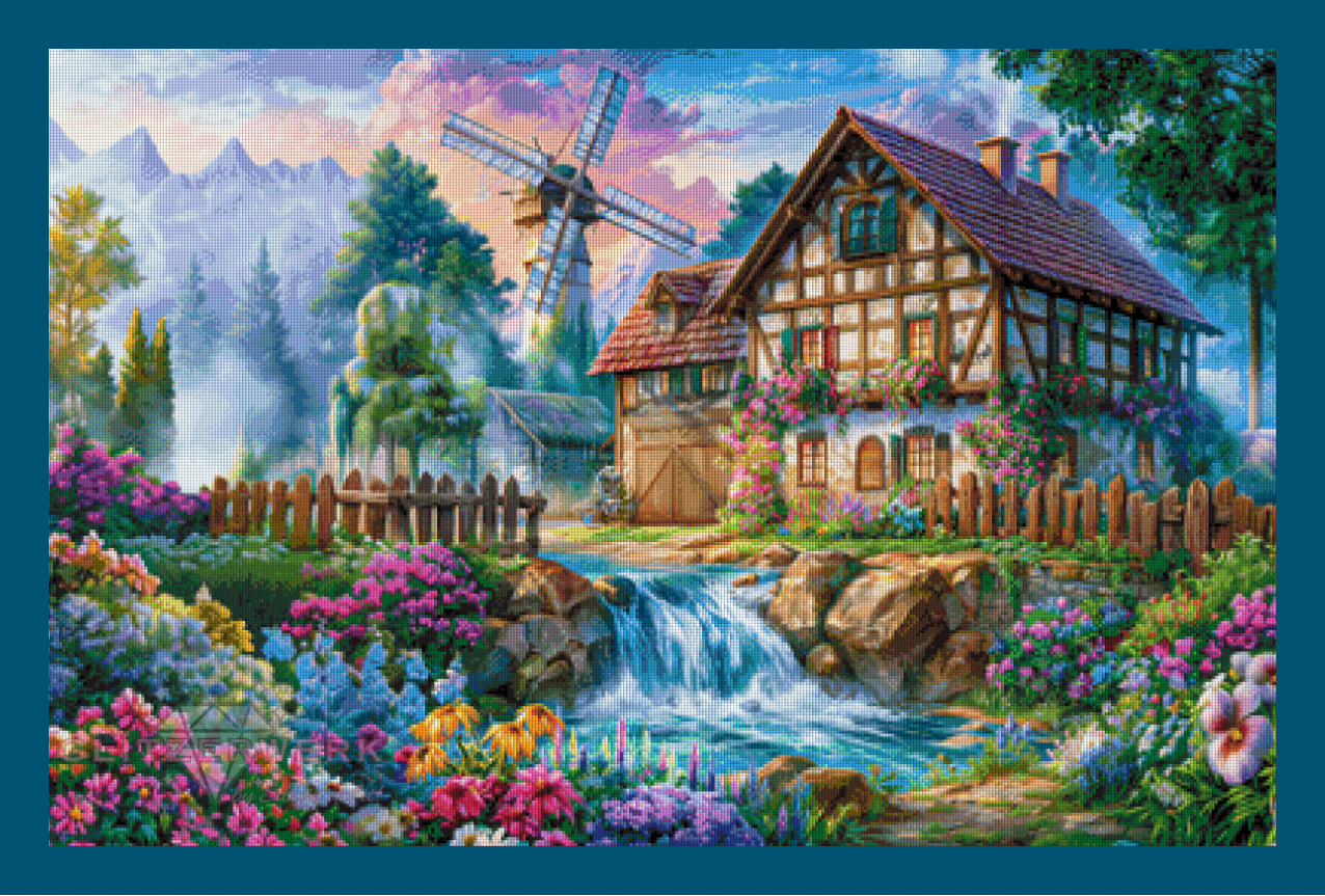 Am Mühlenbach 2.0 by Funkelreich 65x100cm 130 Farben
