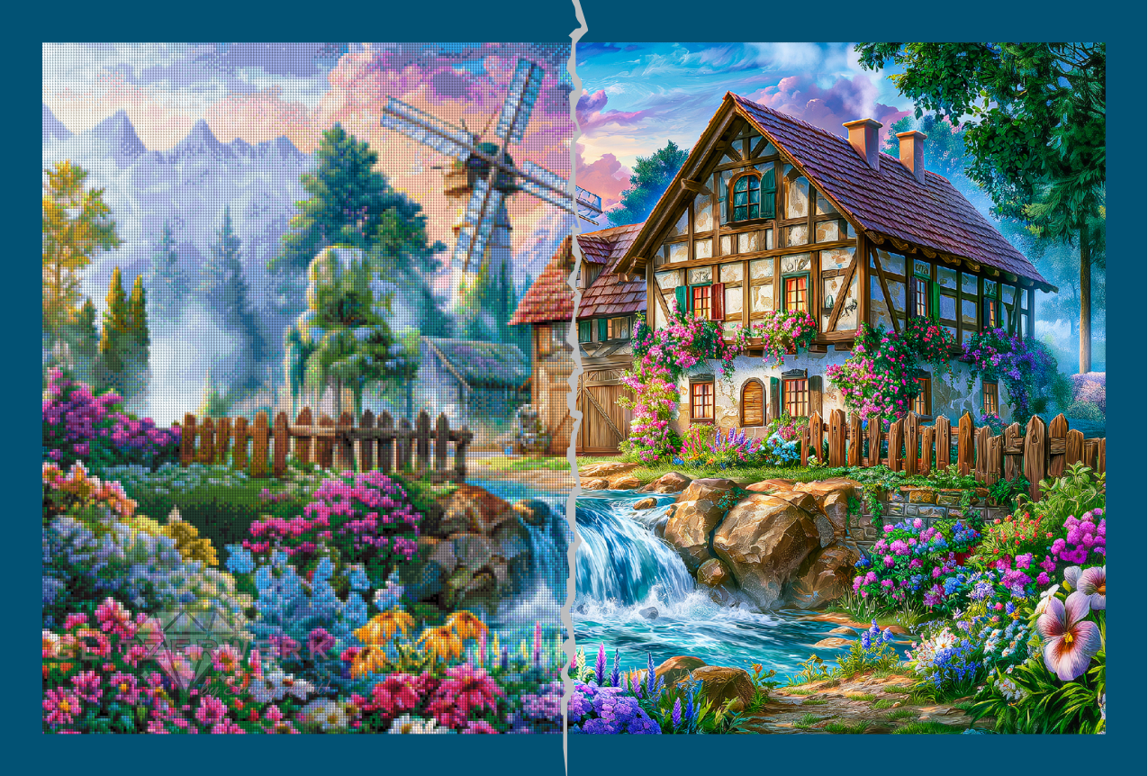 Am Mühlenbach 2.0 by Funkelreich 65x100cm 130 Farben