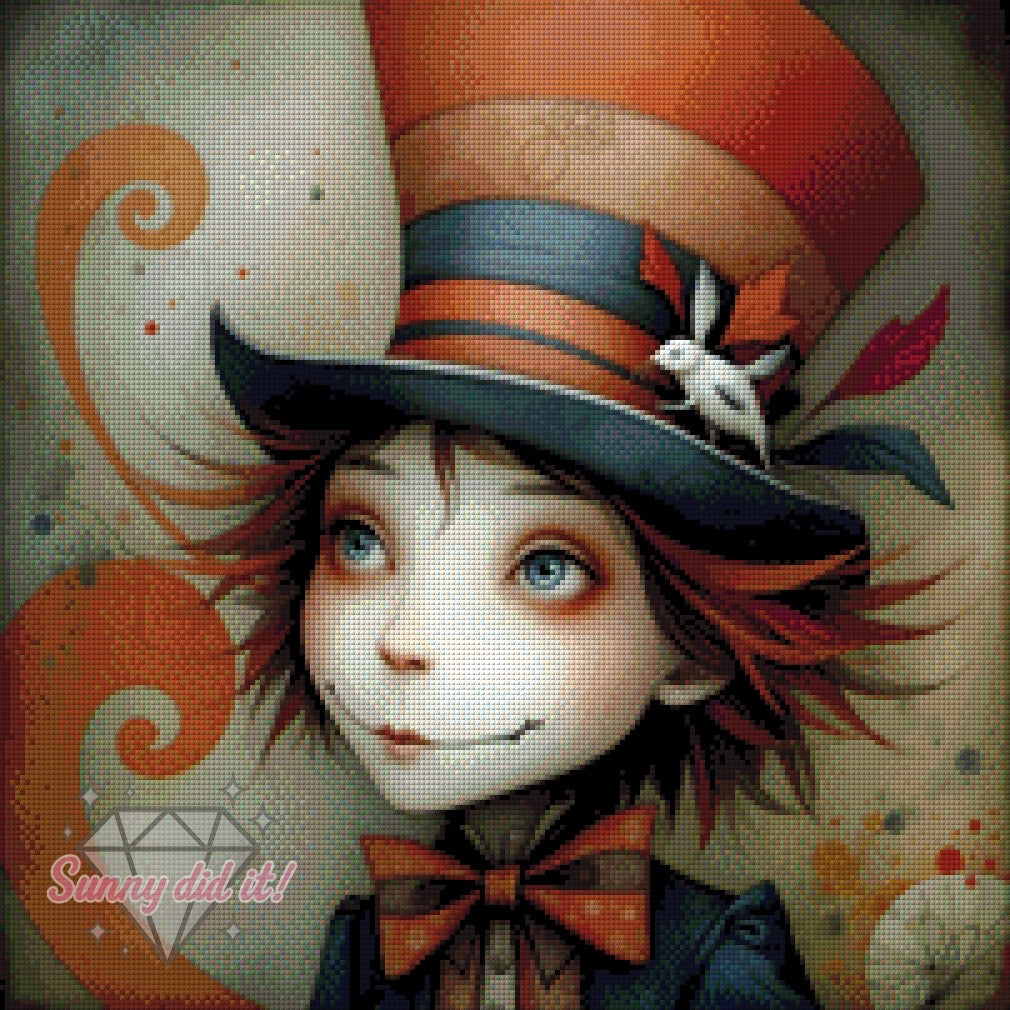 Surrealer Hutmacher by Sunny did it! 50x50cm 125 Farben