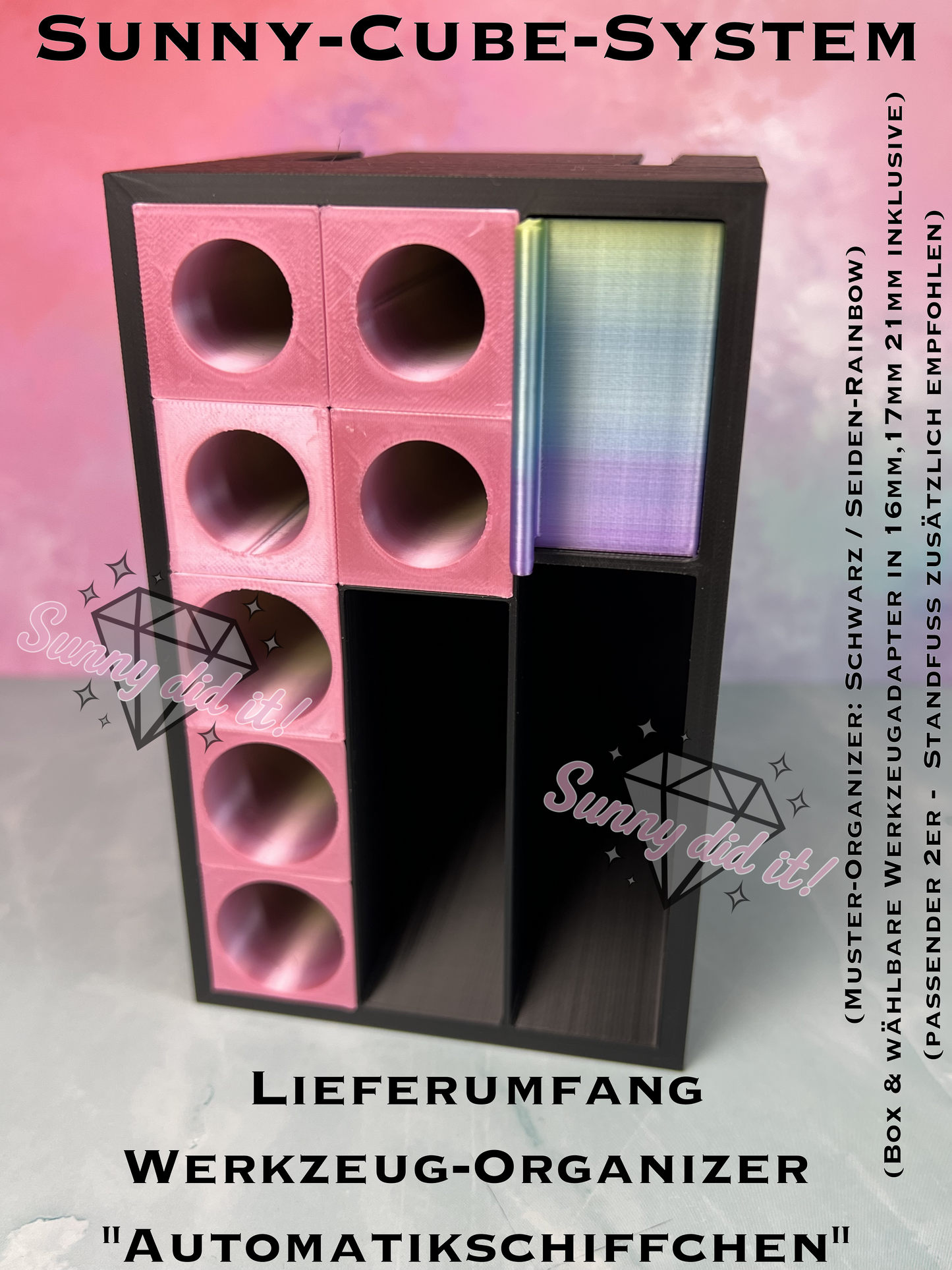 Sunny-Cube-System - Werkzeugorganizer für Sunny did it! Automatikschiffchen