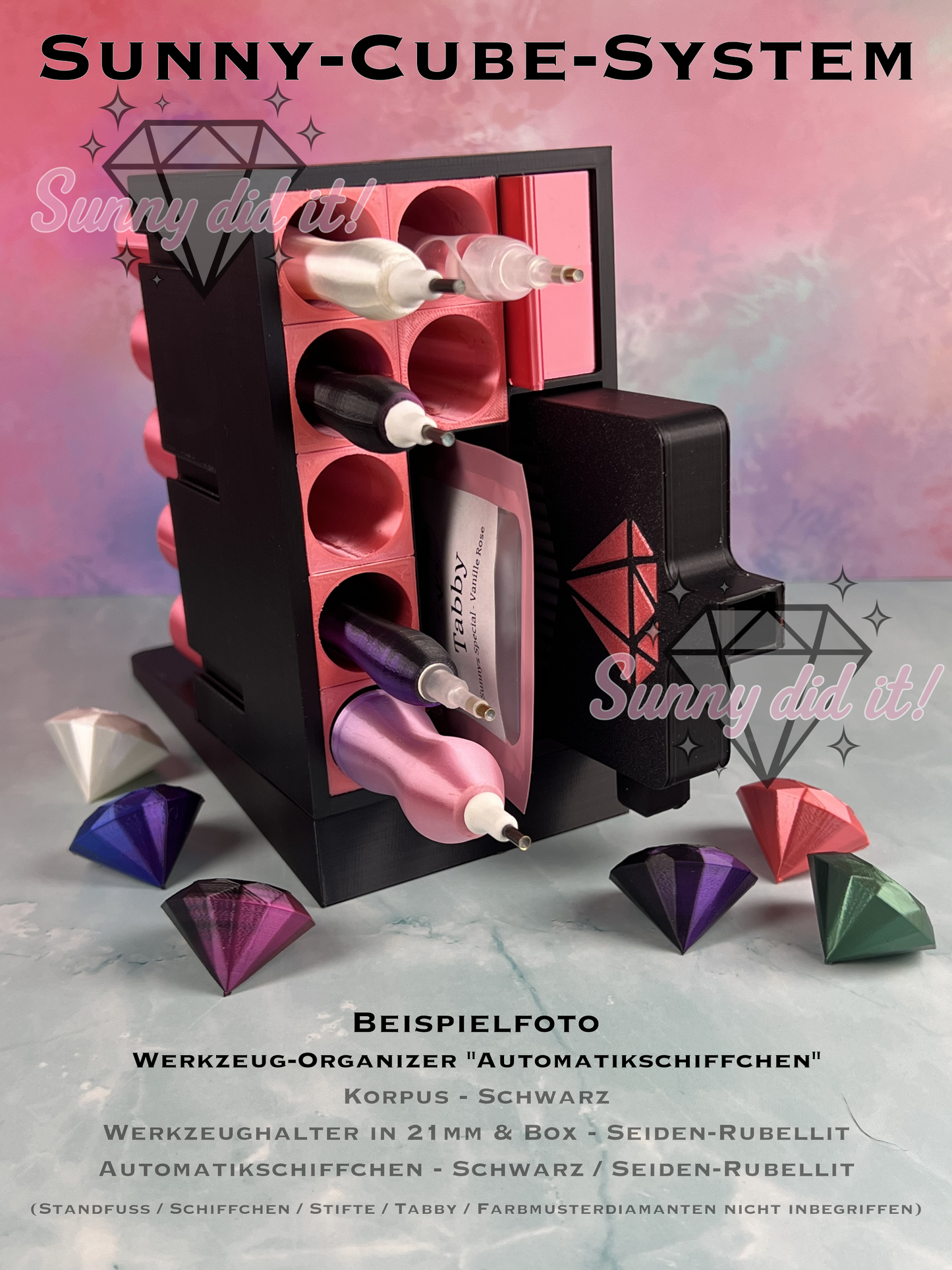 Sunny-Cube-System - Werkzeugorganizer für Sunny did it! Automatikschiffchen
