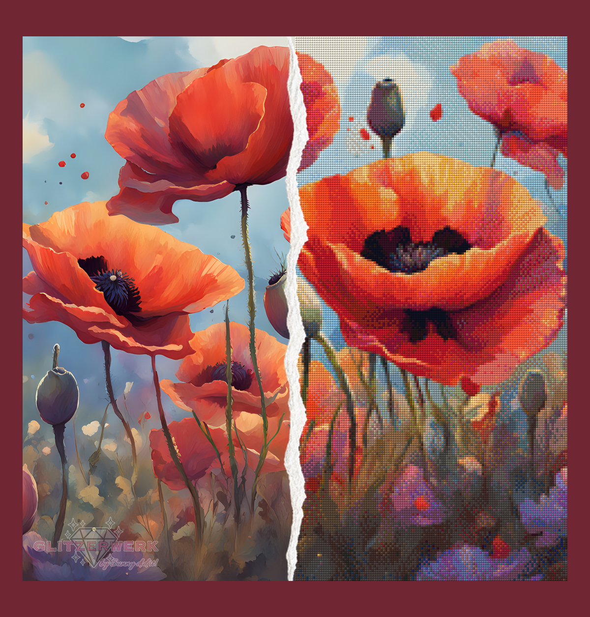 Mohnblumen by CaroFelicia 60x60cm 109 Farben
