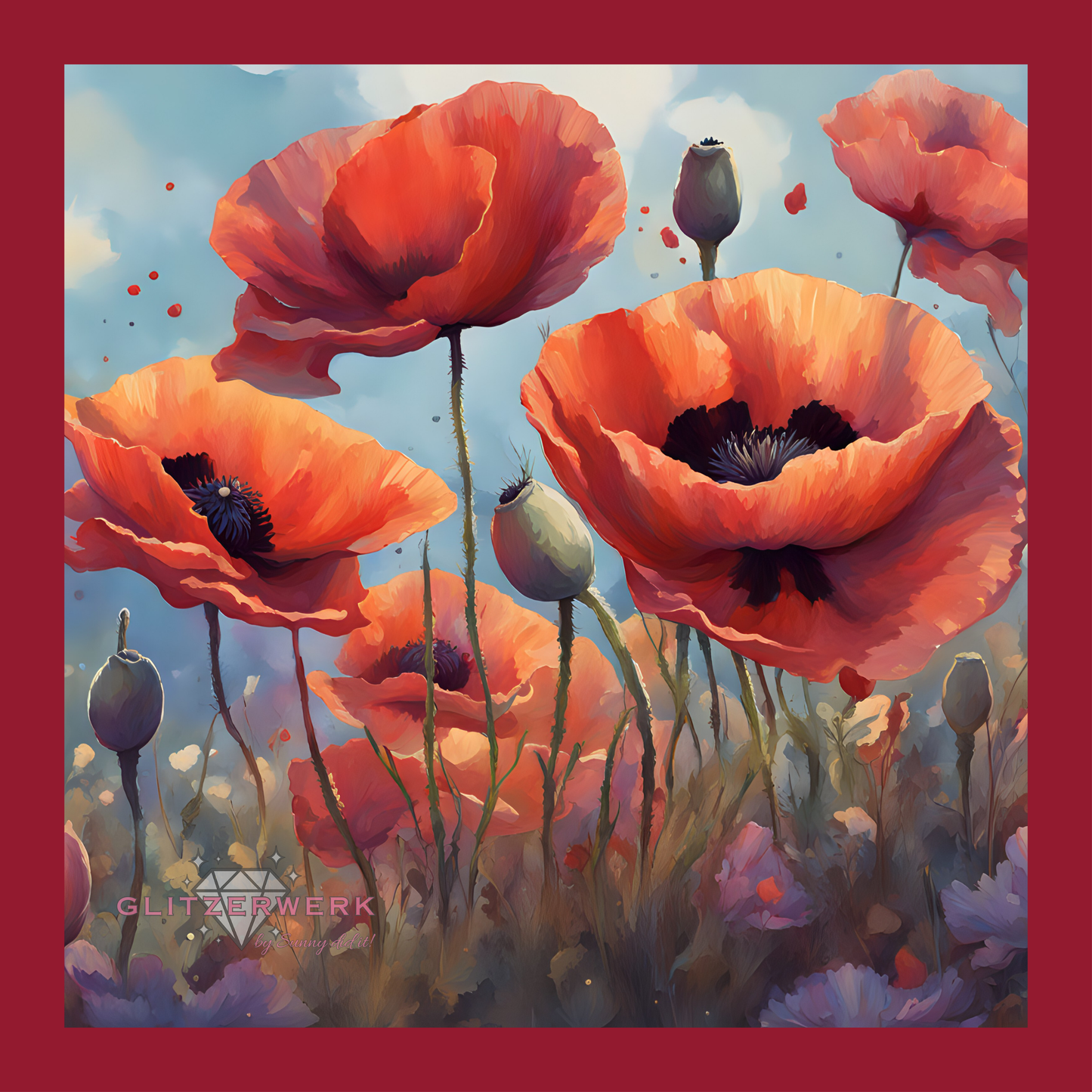 Mohnblumen by CaroFelicia 60x60cm 109 Farben