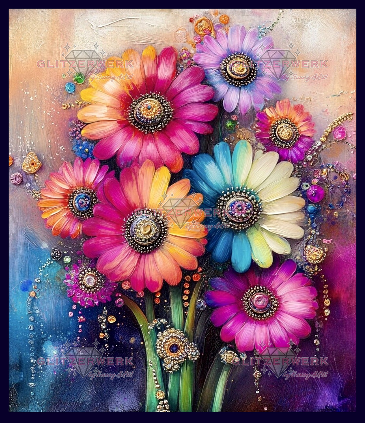 Blütenpoesie by CaroFelicia 60x70cm 120 Farben