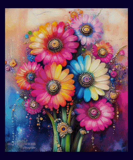 Blütenpoesie by CaroFelicia 60x70cm 120 Farben