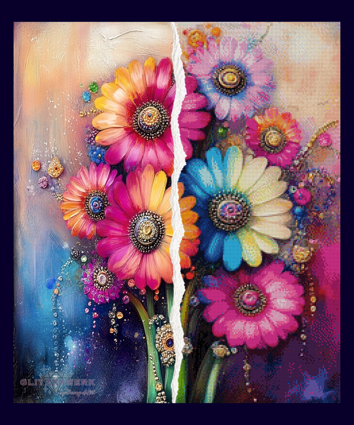 Blütenpoesie by CaroFelicia 60x70cm 120 Farben