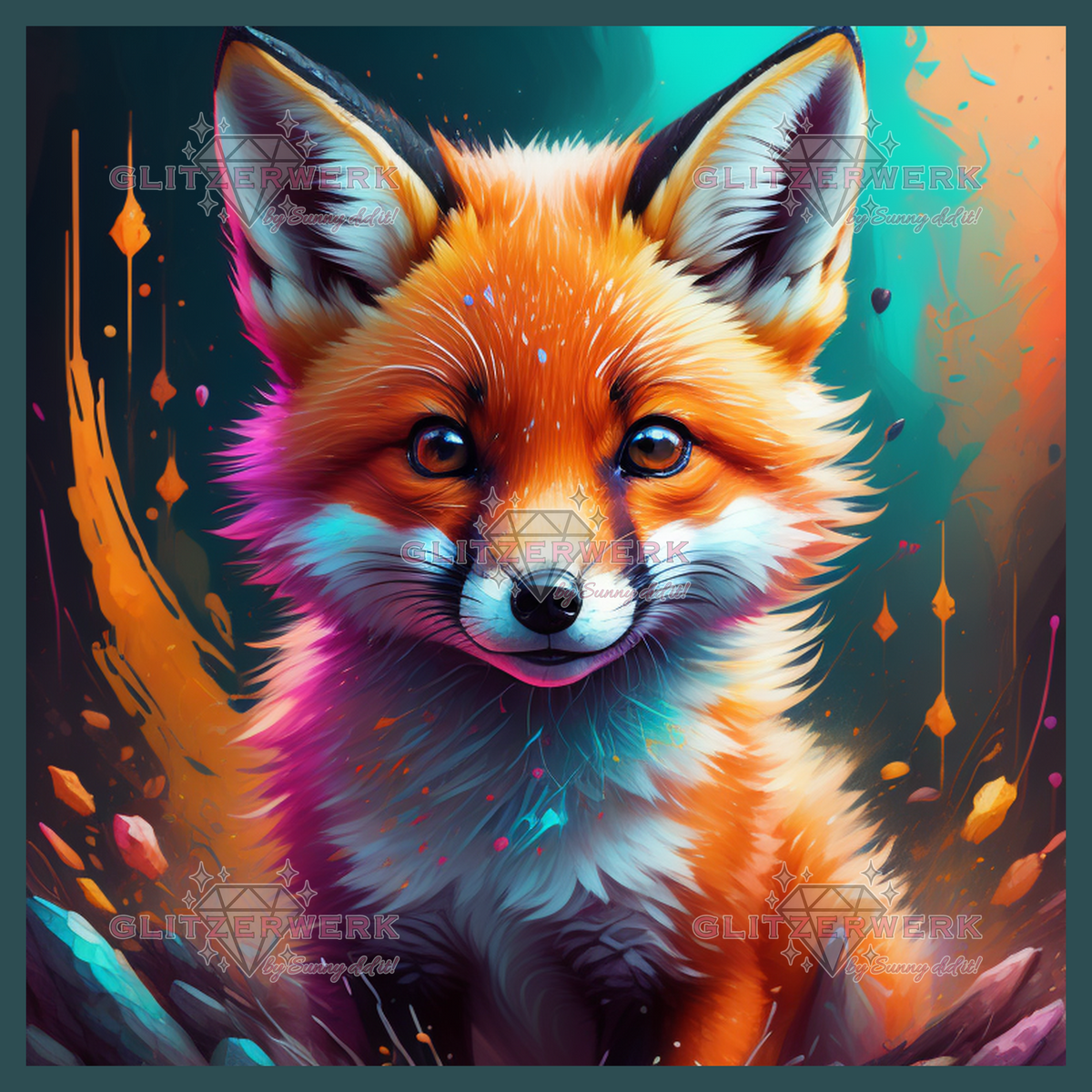 Flämmchen der Farbenfuchs by CaroFelicia 60x60cm 100 Farben