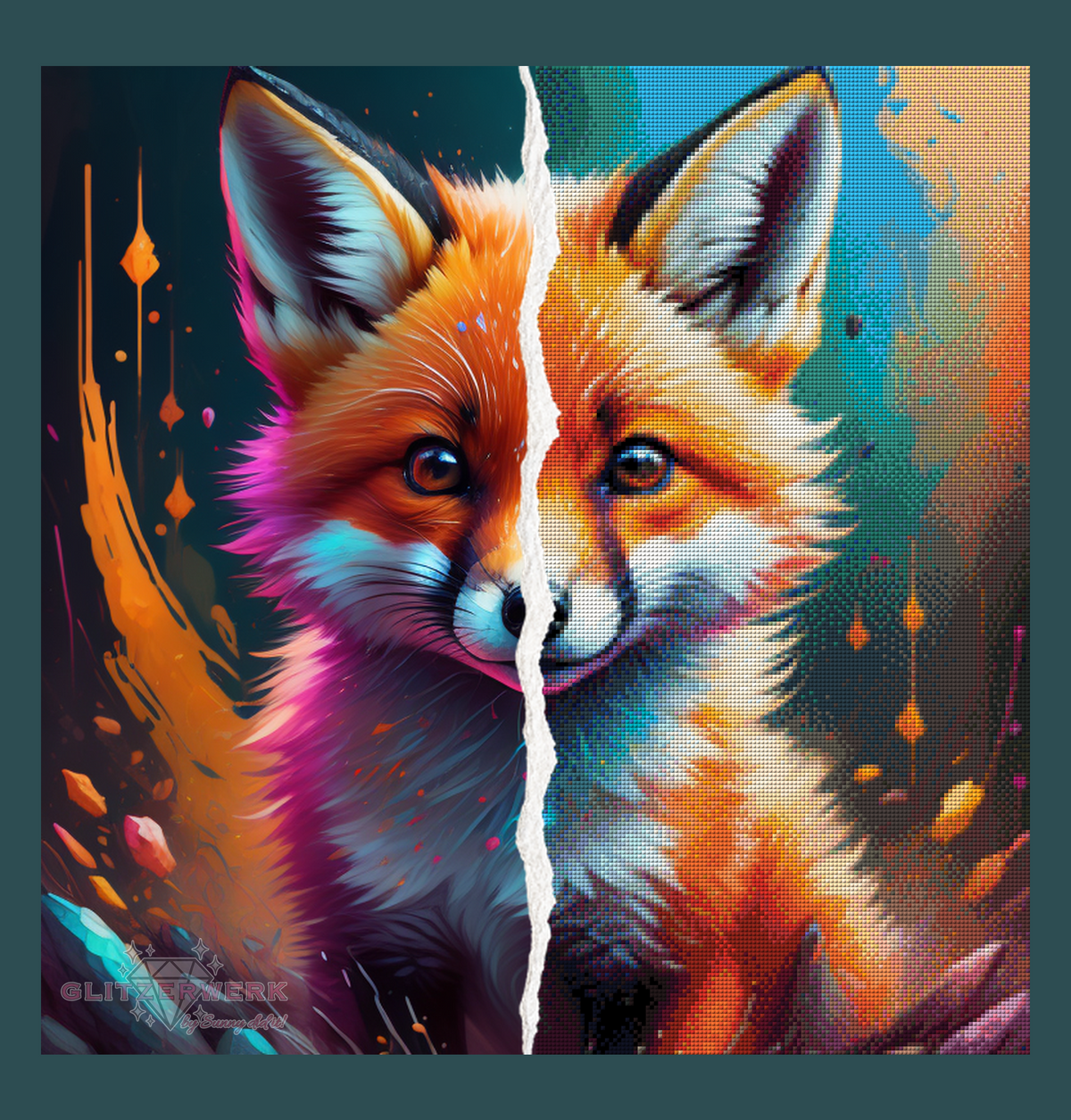 Flämmchen der Farbenfuchs by CaroFelicia 60x60cm 100 Farben
