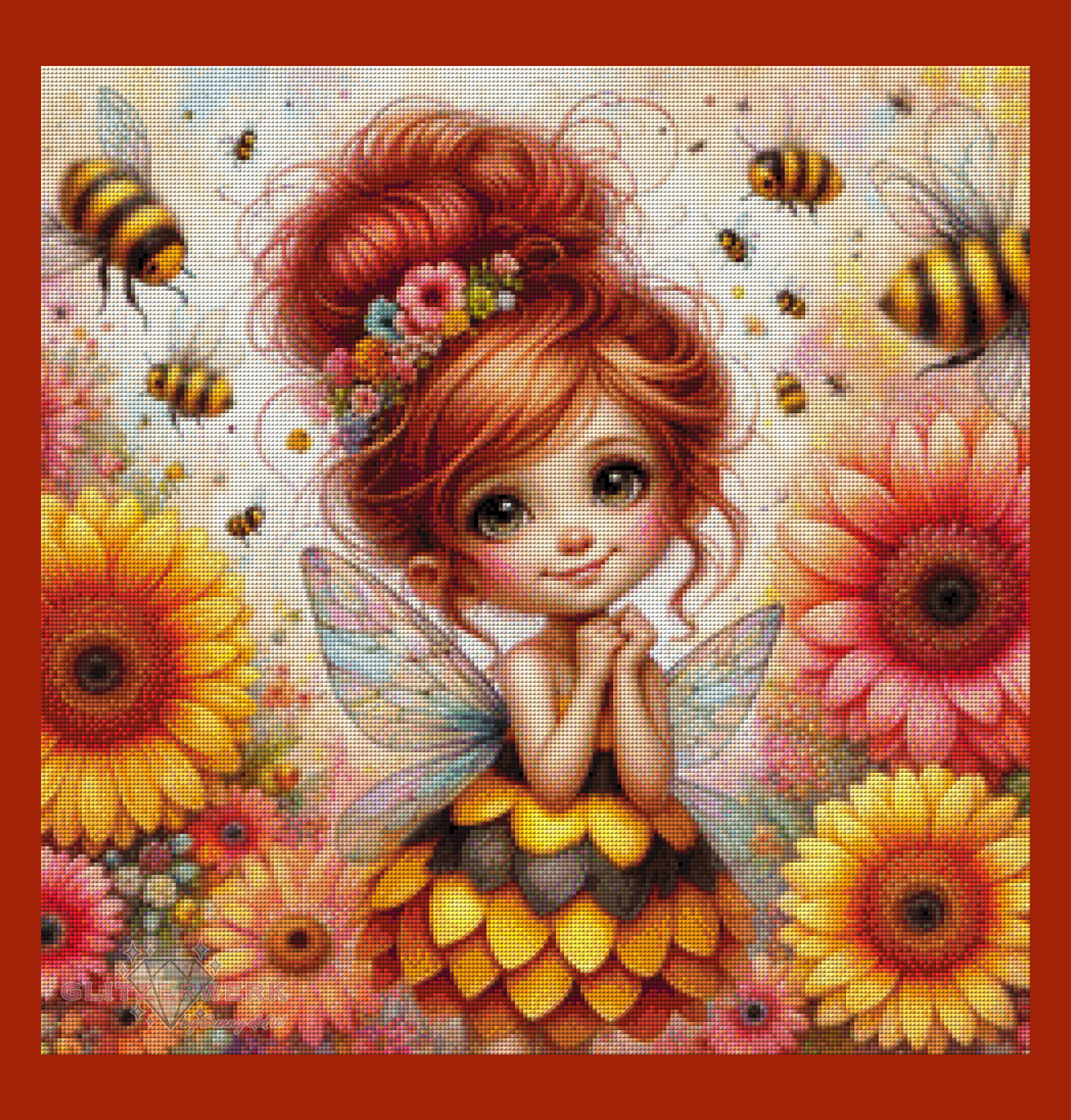 Ylvamira, die kleine Bienenfee by CaroFelicia 60x60cm 120 Farben