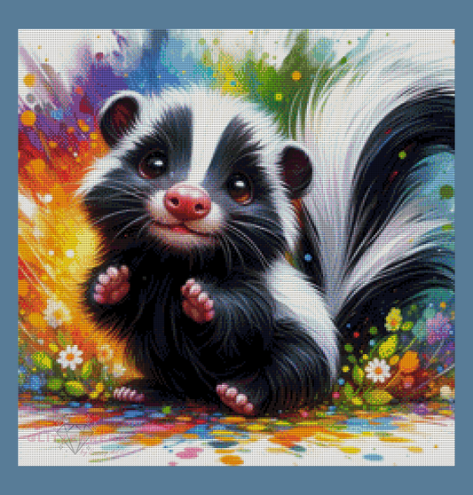 Dufti das Farbenzauber-Stinktier by CaroFelicia 60x60cm 120 Farben