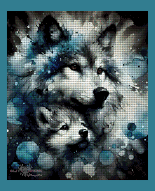 Water-Color Wölfe by CaroFelicia 50x60cm 90 Farben