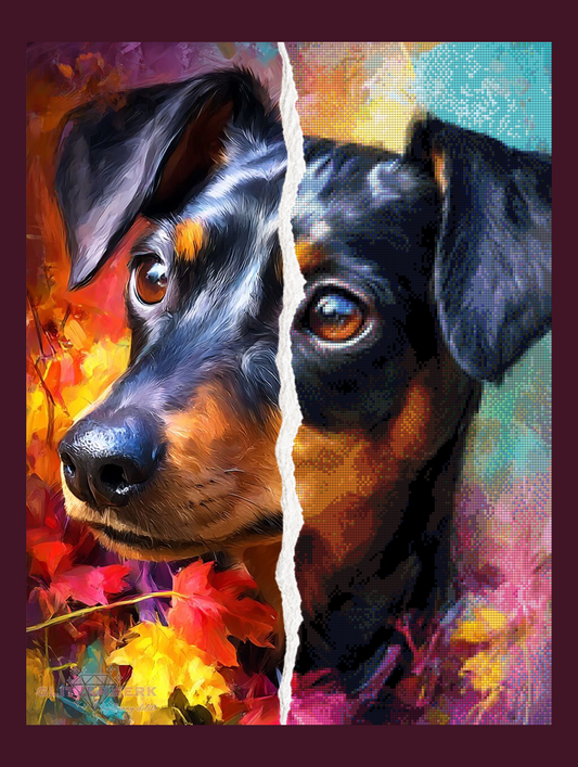 Herbst-Pinscher by CaroFelicia 50x65cm 137 Farben