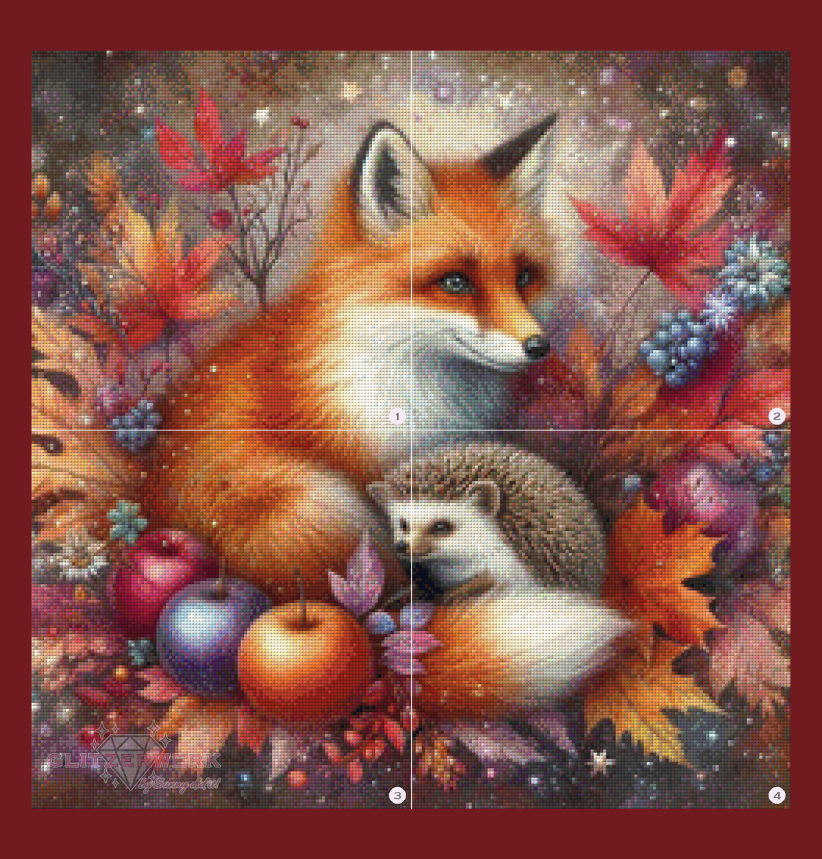 Fuchs und Igel by Christa.fe KI 60x60cm 130 Farben