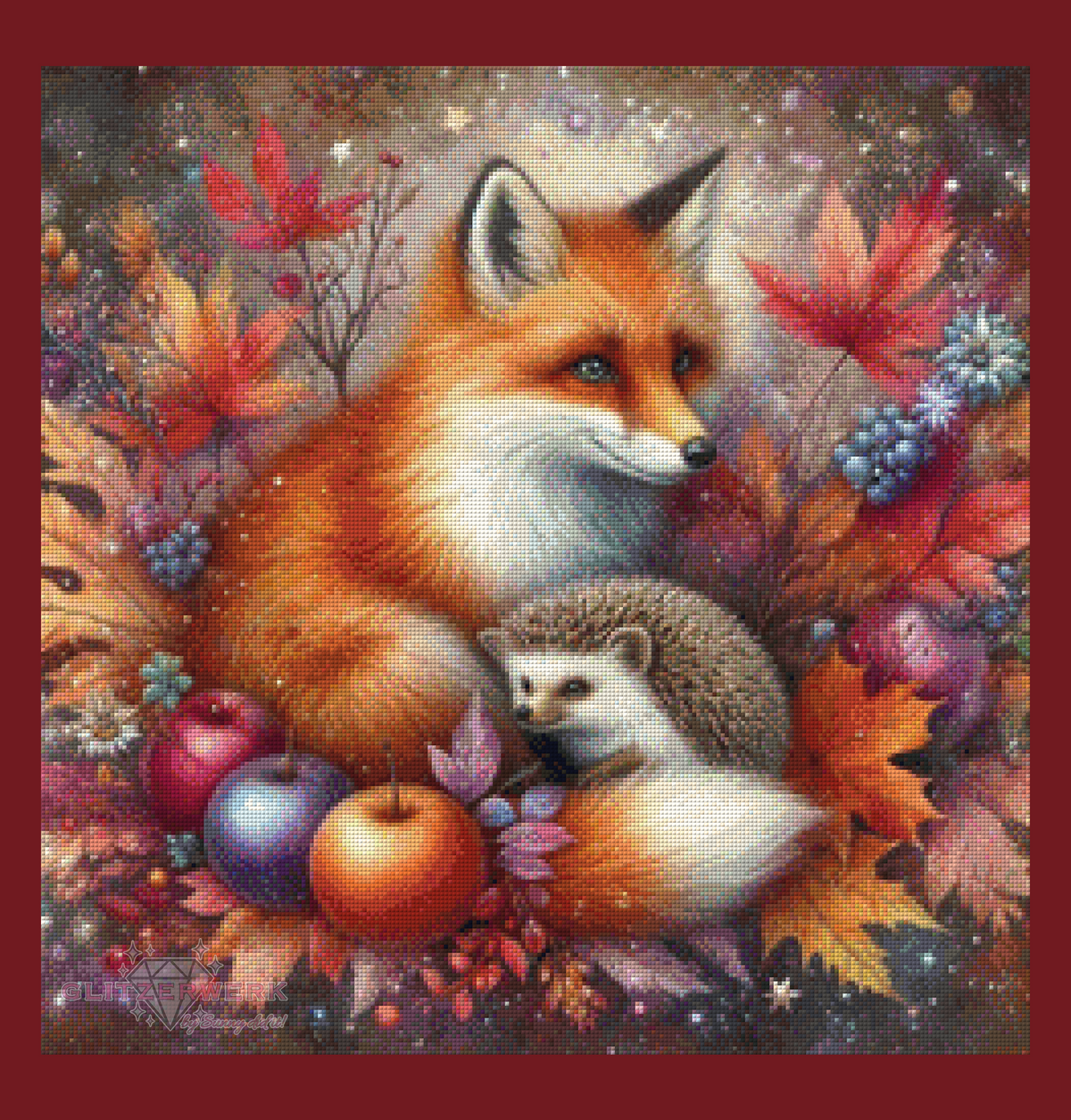 Fuchs und Igel by Christa.fe KI 60x60cm 130 Farben