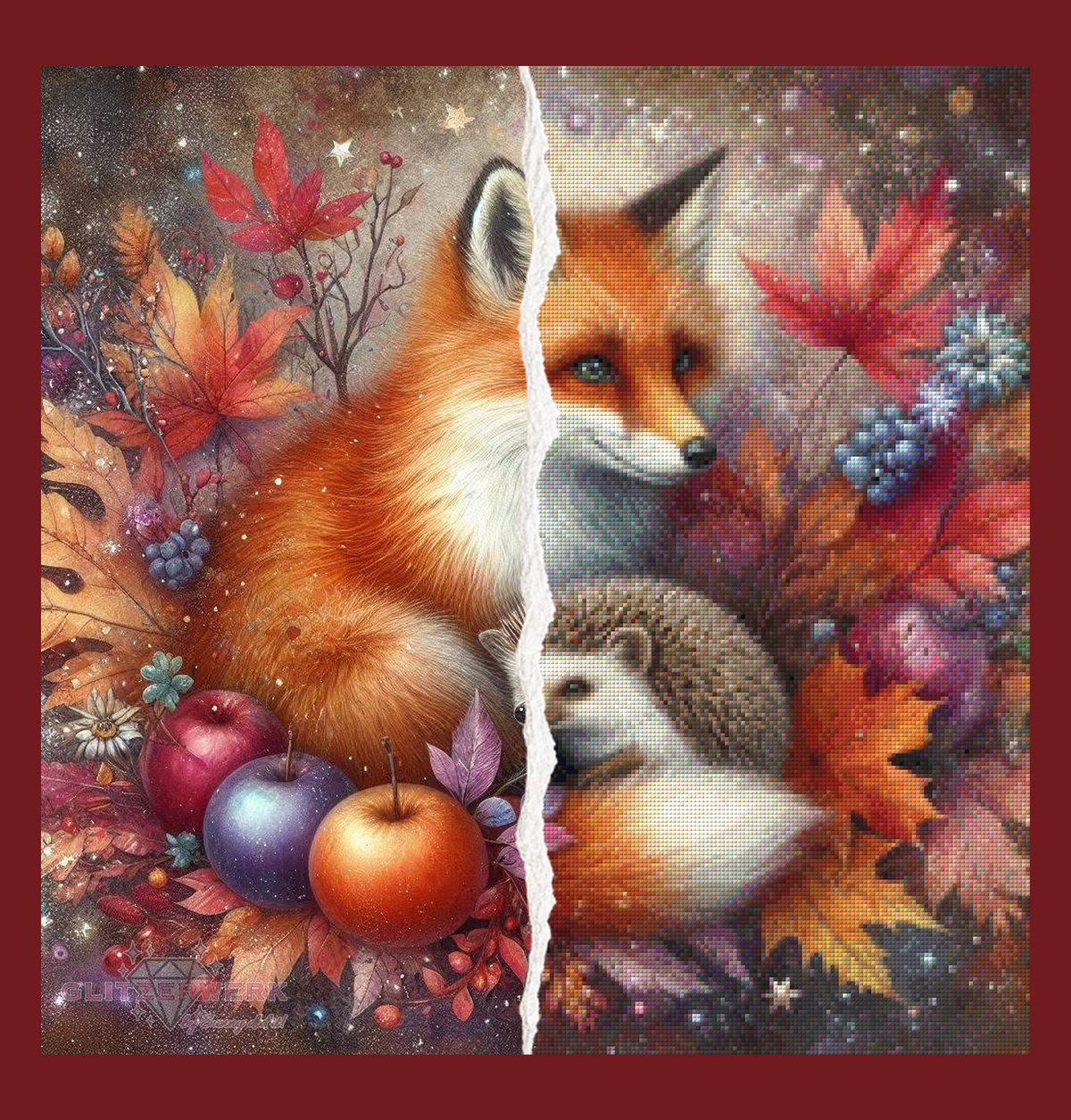 Fuchs und Igel by Christa.fe KI 60x60cm 130 Farben