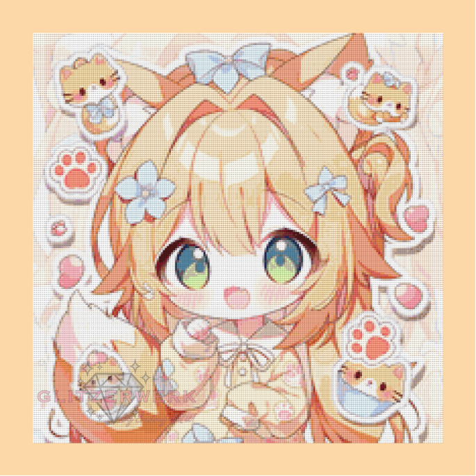 Liora's Sweet Day by Funkelreich 50x50cm 70 Farben mit 7x Sondersteinen