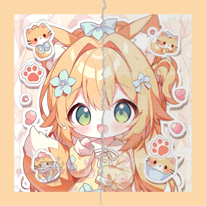 Liora's Sweet Day by Funkelreich 50x50cm 70 Farben mit 7x Sondersteinen