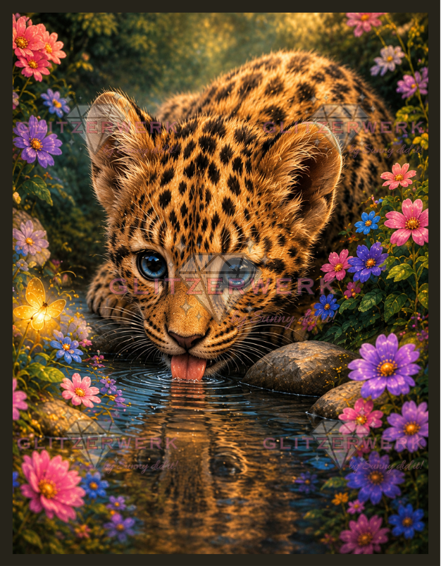 Baby Leopard by Tiki.DIAMONDS.ai 50x65cm 120 Farben