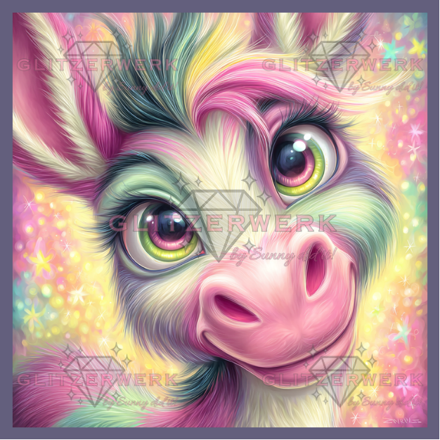 Funny Donkey by Sunny did it! 50x50cm 115 Farben