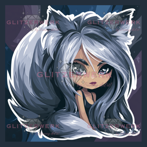 Chibi Wolf by Sunny did it! 40x40cm 60 Farben