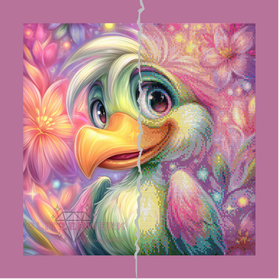 Full FairyDust Pelikan by Sunny did it! 40x40cm 60 Farben