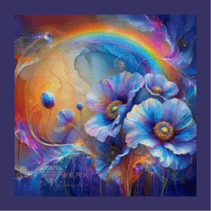 Blauer Mohn by Marli Forst 50x50cm 130 Farben
