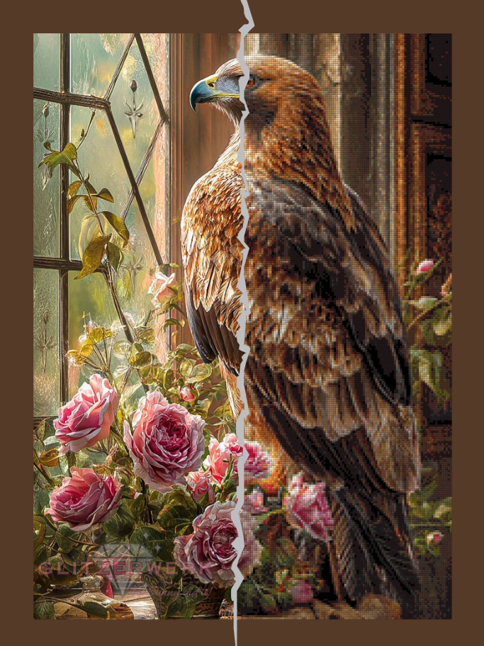Adler im Rosenzimmer 2.0 by Funkelreich 50x70cm 130 Farben