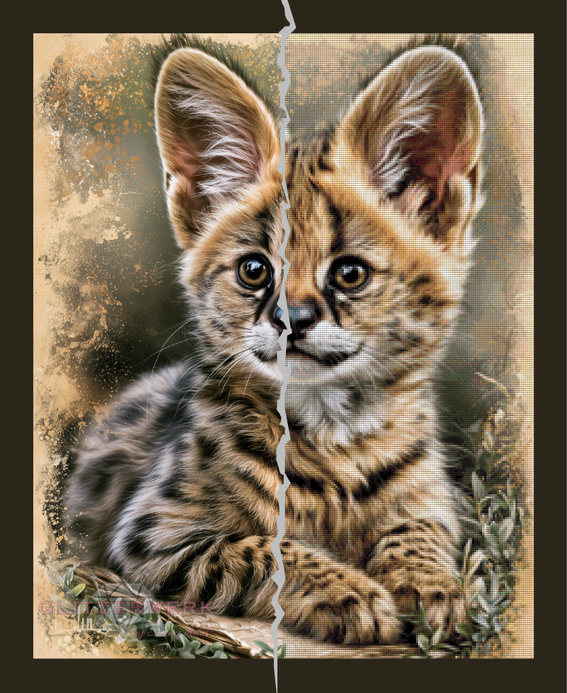 Little Serval by Funkelreich 60x75cm 100 Farben
