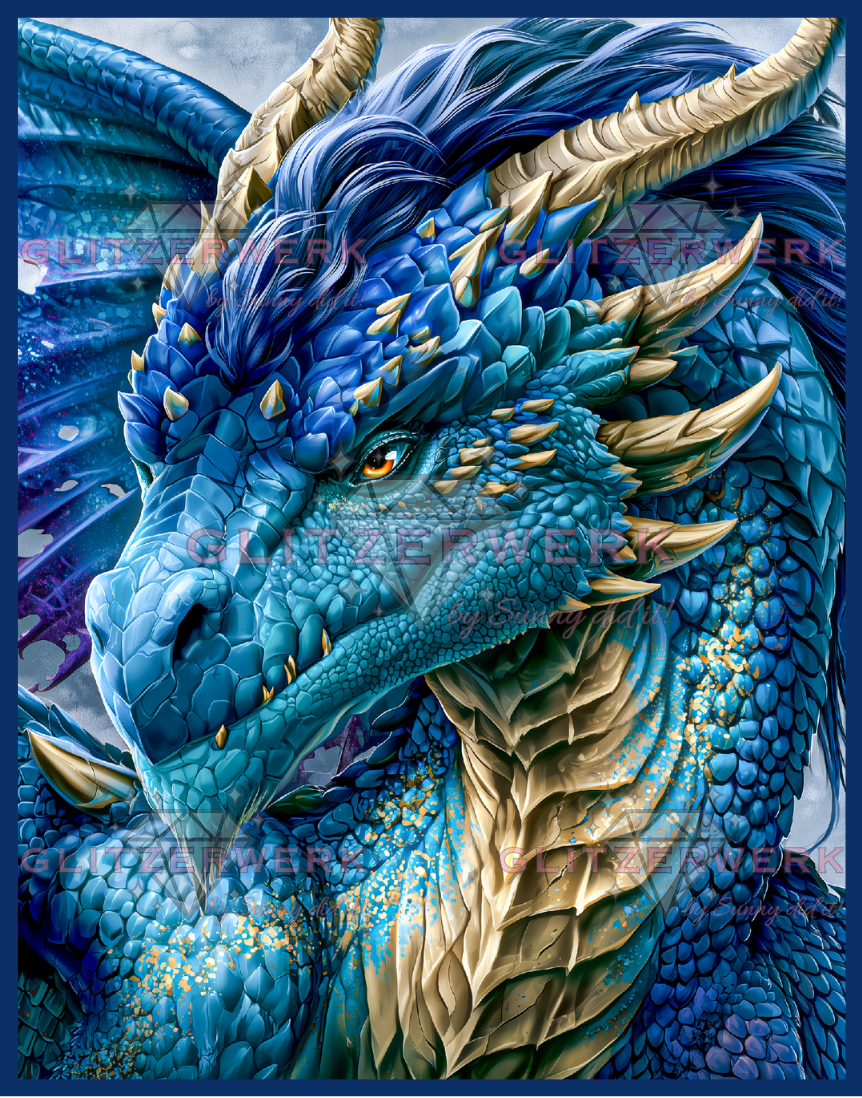 Blue Dragon by Funkelreich 70x90cm 120 Farben