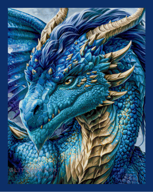Blue Dragon by Funkelreich 70x90cm 120 Farben