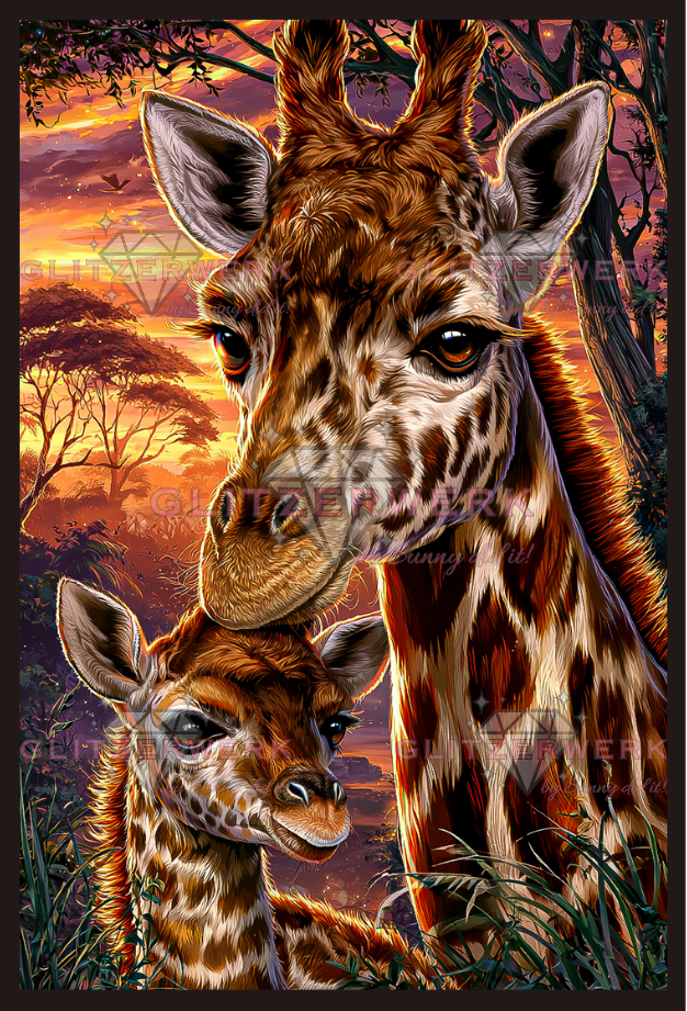 Giraffenmama by Funkelreich 50x75cm 120 Farben