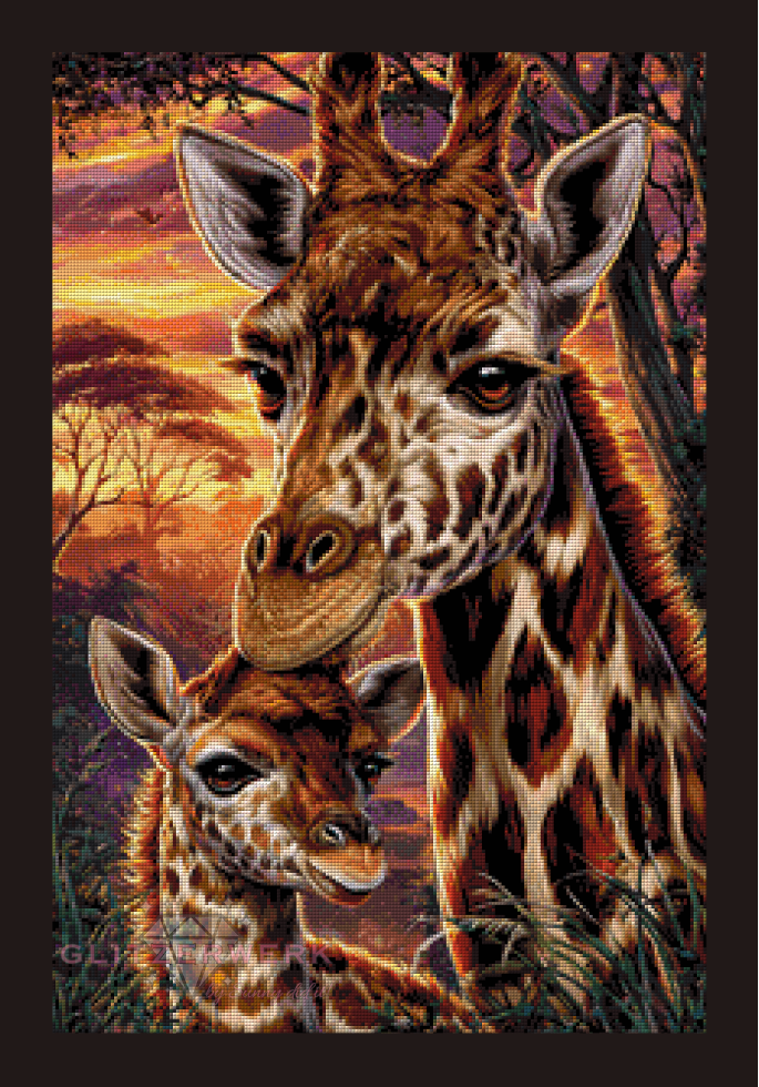 Giraffenmama by Funkelreich 50x75cm 120 Farben