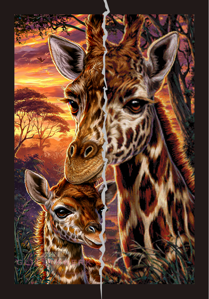 Giraffenmama by Funkelreich 50x75cm 120 Farben