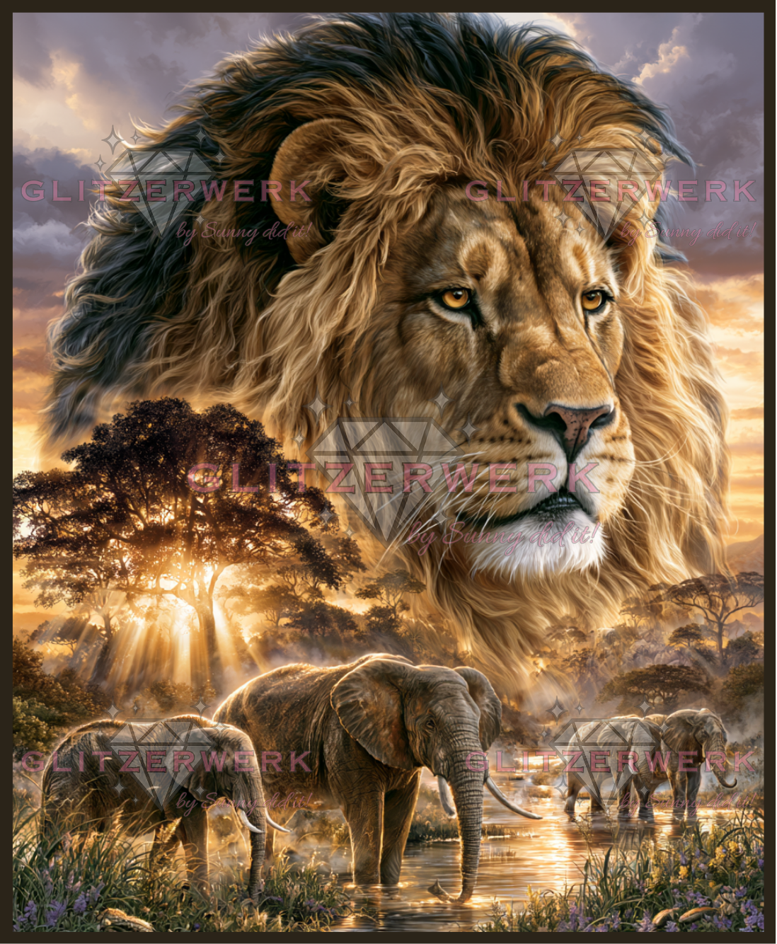 Das Herz Afrikas by Funkelreich 90x110cm 135 Farben