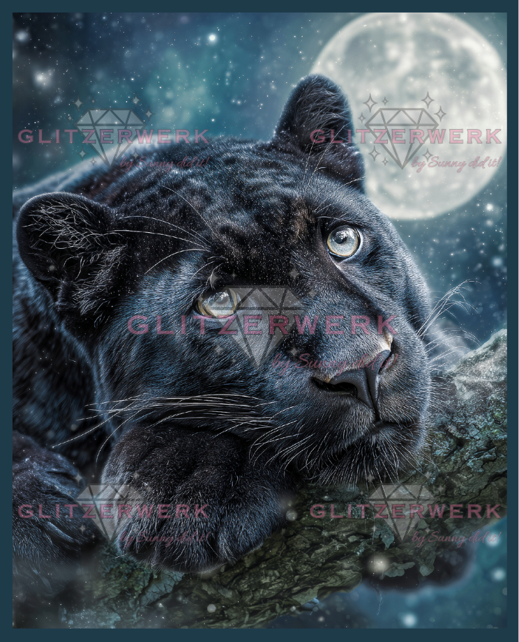Mondpanther by Funkelreich 60x75cm 50 Farben