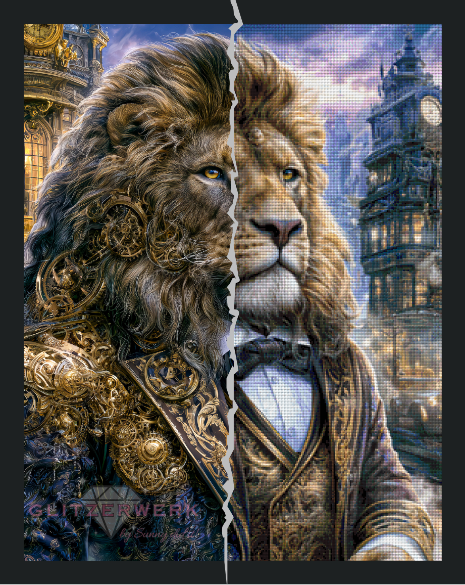 Der Löwe von Chronopolis by Funkelreich 70x90cm 130 Farben