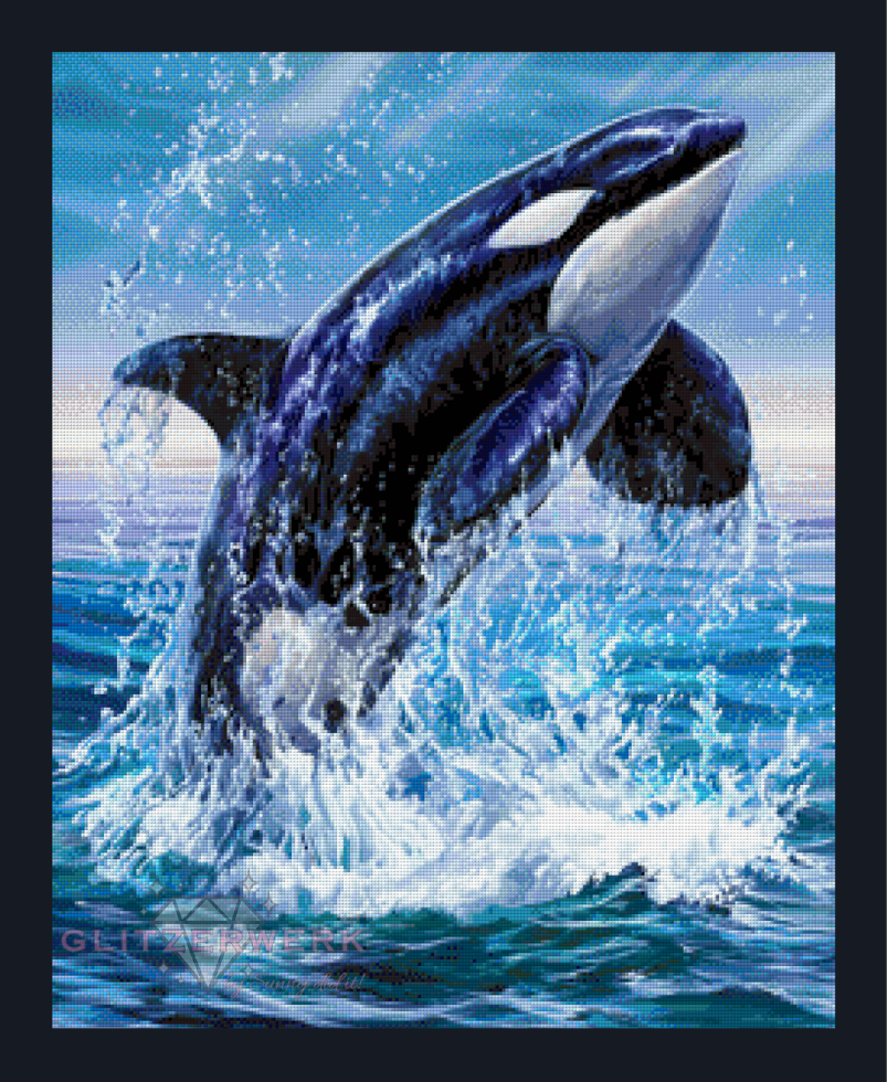 Jumping Orca by Funkelreich 60x75cm 80 Farben